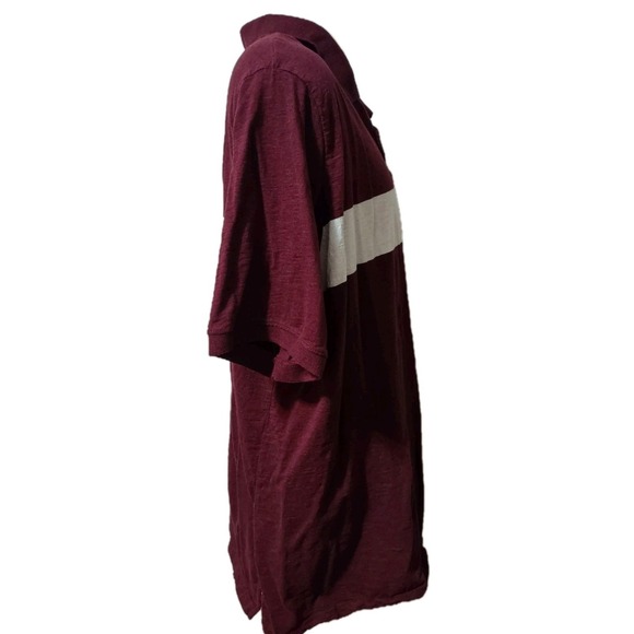 HB Polo Shirt Mens Size 4XLT Short Sleeve Pullover Casual Maroon White Collared - Picture 3 of 8
